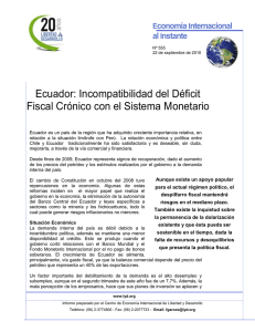 Ecuador: Incompatibilidad del Déficit Fiscal Crónico con el Sistema Monetario  conomía