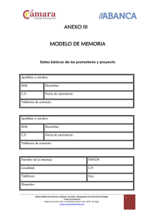 Modelo de memoria - Cámara de Compostela