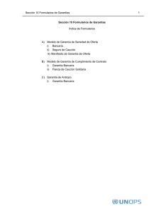 Sección 10 Formularios de Garantías Sección 10 Formularios de