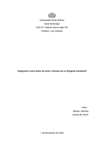 Universidad Simón Bolívar Sede Sartenejas CSA-211 Historia ante el siglo XXI