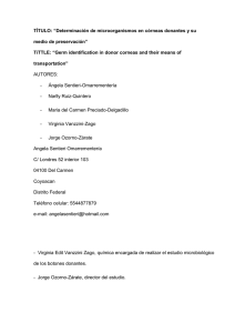 TÍTULO: “Determinación de microorganismos en córneas donantes