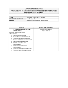 UNIVERSIDAD REMINTONG FUNDAMENTOS DE ADMINISTRACION Y PROCESOS ADMINISTRATIVOS CRONOGRAMA DE TRABAJOS