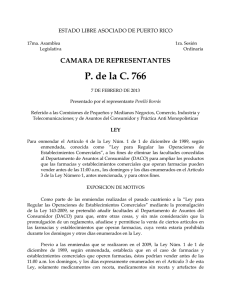 P. de la C. 766 CAMARA DE REPRESENTANTES