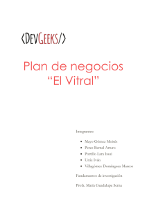 Plan de negocios *El Vitral*