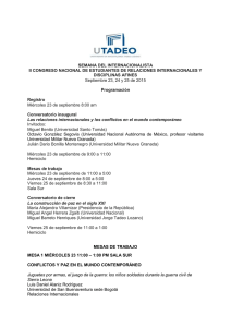 Agenda del Congreso - Universidad de Bogotá Jorge Tadeo Lozano