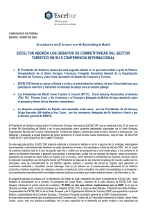 EXCELTUR ABORDA LOS DESAFÍOS DE COMPETITIVIDAD DEL SECTOR