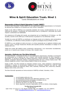 Información e Inscripción WSET Nivel 1 - Bogotá