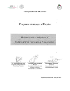 Manual Fomento al Autoempleo - Secretaría del Trabajo y Previsión