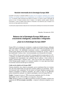 Balance ESTRATEGIA EUROPA 2020