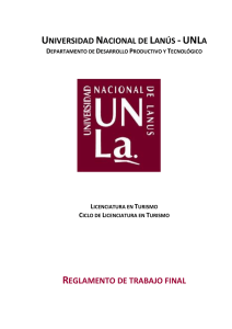 REGLAMENTO DE TRABAJO FINAL - Universidad Nacional de Lanús