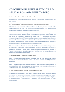 CONCLUSIONES INTERPRETACIÓN R.D. 475/2014 (reunión