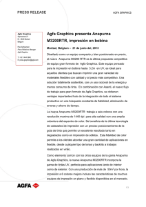 Agfa Graphics presenta Anapurna M3200RTR, impresión en bobina