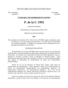 P. de la C. 1952 CÁMARA DE REPRESENTANTES