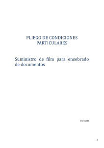 PLIEGO DE CONDICIONES PARTICULARES