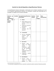 Sección 3a: Lista de Requisitos y Especificaciones Técnicas