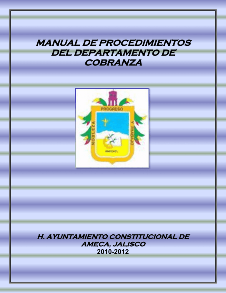 MANUAL DE PROCEDIMIENTOS DEL DEPARTAMENTO DE