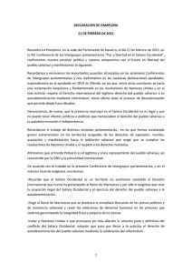Declaración de Pamplona. XIX Conferencia Intergrupos