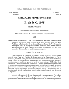 P. de la C. 1955 CÁMARA DE REPRESENTANTES