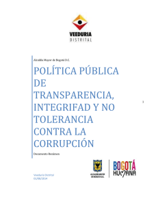 política pública de transparencia, integridad y no tolerancia con la