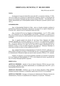 Ordenanza Municipal Nº 002-2015-MDM