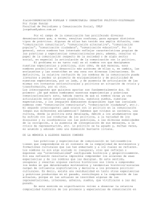 field=COMUNICACIÓN POPULAR Y COMUNITARIA: DESAFÍOS POLÍTICO-CULTURALES Por Jorge Huergo