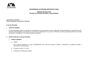 UNIVERSIDAD AUTÓNOMA METROPOLITANA  UNIDAD IZTAPALAPA División de Ciencias Sociales y Humanidades