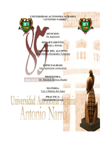 UNIVERSIDAD AUTONOMA AGRARIA “ANTONIO NARRO”  DIVICION: