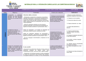 COMPETENCIA MATEMÁTICA- 1º CICLO EDUCACIÓN PRIMARIA
