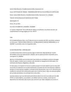 Santos Pablo Marcelo c/ Establecimiento Gráfico Impresores S.A.
