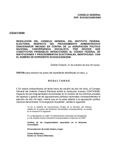 CG541/2009 - Instituto Nacional Electoral
