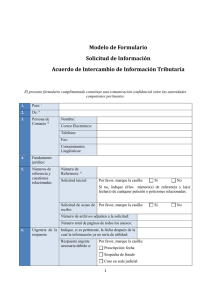 Modelo de Formulario Solicitud de Información Acuerdo de Intercambio de Información Tributaria