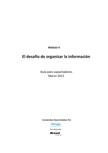 El desafío de organizar la información  Guía para capacitadores Marzo 2012