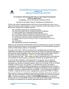 Sociedad Mexicana de Ciencia y Tecnología Aeroespacial (SoMeCyTA) Segundo Consejo Directivo 2013-2015