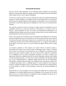 Comunicado de Prensa CGE - Sindicato Nacional Entel