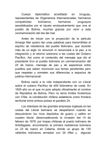 Palabras Emb. Benjamín Blanco - Embajada de Bolivia en Uruguay