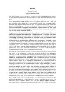 2015-2016. Epicuro. Carta a Meneceo