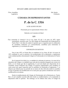 P. de la C. 1316 CÁMARA DE REPRESENTANTES
