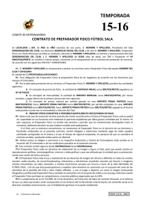 Contrato preparador físico 2015/16.