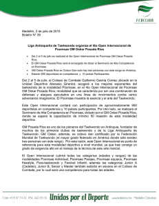 Boletín de Prensa #39 – 4 OPEN INTERNACIONAL POOMSAE