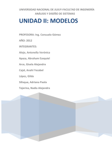 UNIDAD II: MODELOS - Universidad Nacional de Jujuy