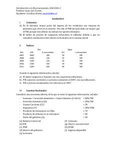 Introducción a la Macroeconomía, EAE120A-2 Profesor: Juan Luis Correa  I.