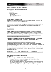 PLAN DE FOMENTO – Res. 151/2013