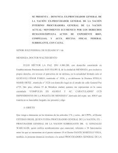 Denuncia a Procurador Grl de la Naci&oacute;n