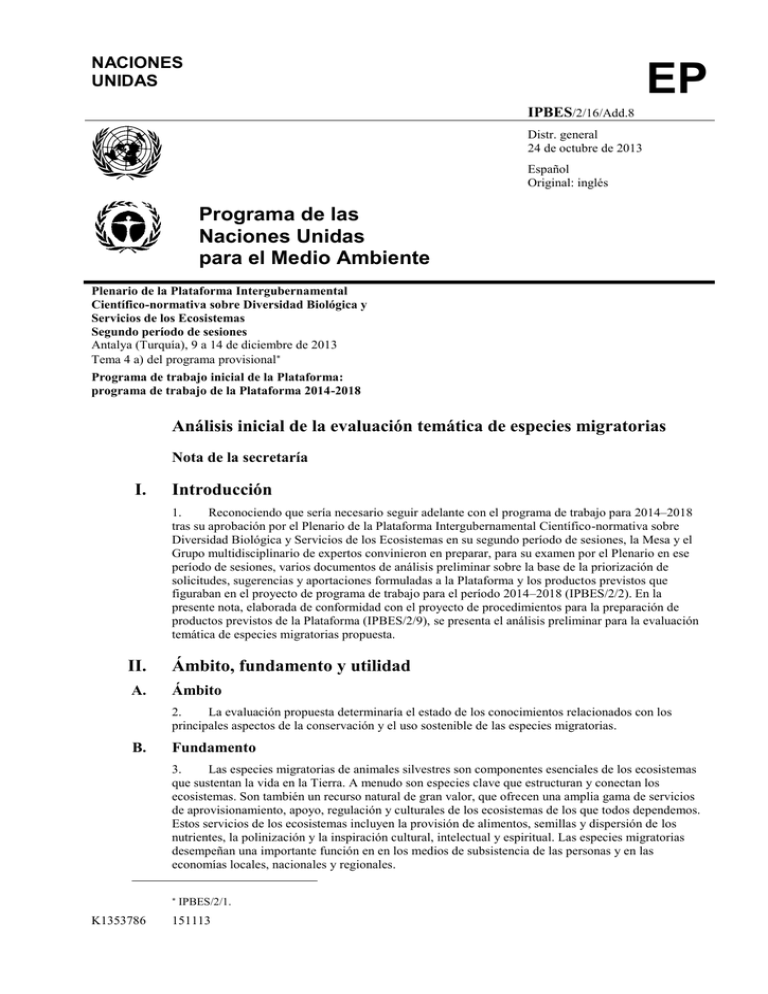 EP Programa de las Naciones Unidas para el Medio Ambiente