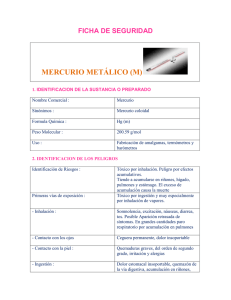 ficha de seguridad mercurio metálico (m)