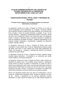 l PLAN DE GOBIERNO MUNICIPAL DEL DISTRITO DE DEPARTAMENTO DEL CUSCO 2011-2014