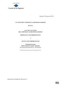 Acta del pleno de los días 11 y 12 de febrero de 2015