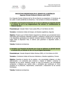 INICIATIVAS PRESENTADAS EN EL SENADO DE LA REPÚBLICA