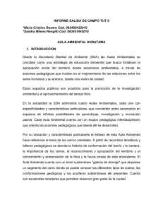 INFORME SALIDA DE CAMPO TUT 5  AULA AMBIENTAL SORATAMA 1.  INTRODUCCION