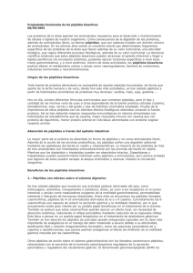 Propiedades funcionales de los péptidos bioactivos 08/09/2003 Las